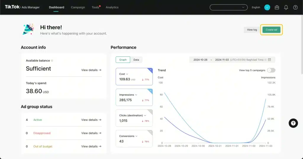 شكل الحملة الإعلانية في تيك توك Tiktok Campaign
